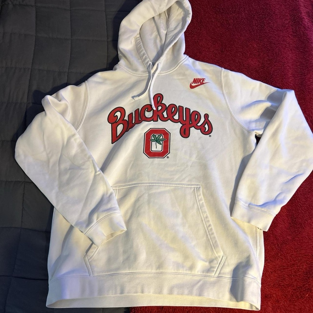 Nike White Hoodie with Red Accents